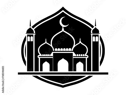 Minimalist vector of a mosque/masjid. Can be used for islamic prayer room symbol.