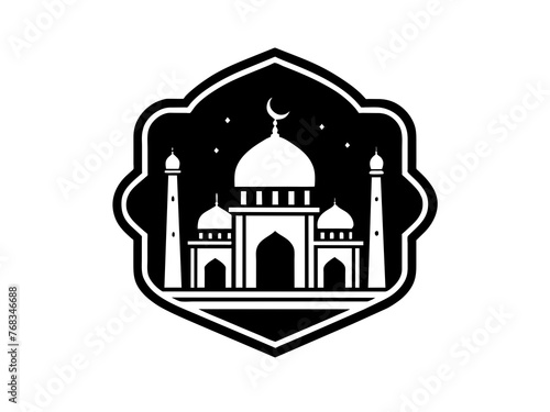 Minimalist vector of a mosque/masjid. Can be used for islamic prayer room symbol.