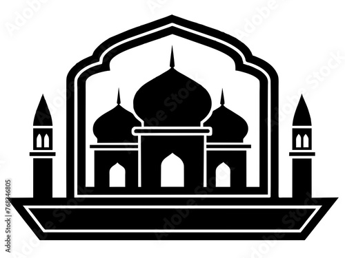 Minimalist vector of a mosque/masjid. Can be used for islamic prayer room symbol.