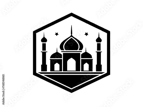 Minimalist vector of a mosque/masjid. Can be used for islamic prayer room symbol.