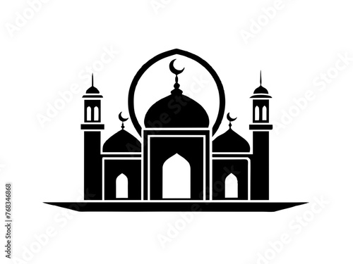 Minimalist vector of a mosque/masjid. Can be used for islamic prayer room symbol.