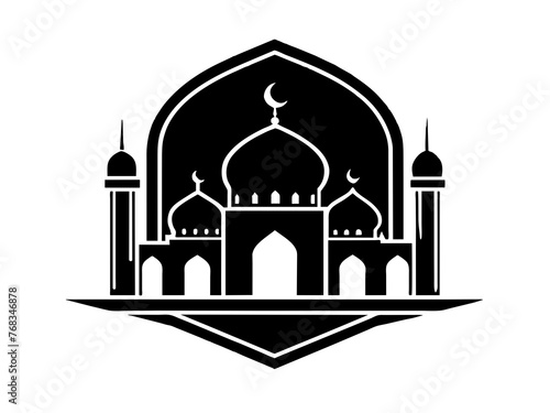 Minimalist vector of a mosque/masjid. Can be used for islamic prayer room symbol.