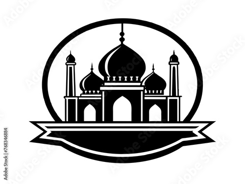 Minimalist vector of a mosque/masjid. Can be used for islamic prayer room symbol.