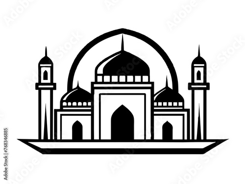 Minimalist vector of a mosque/masjid. Can be used for islamic prayer room symbol.