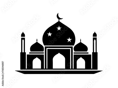 Minimalist vector of a mosque/masjid. Can be used for islamic prayer room symbol.