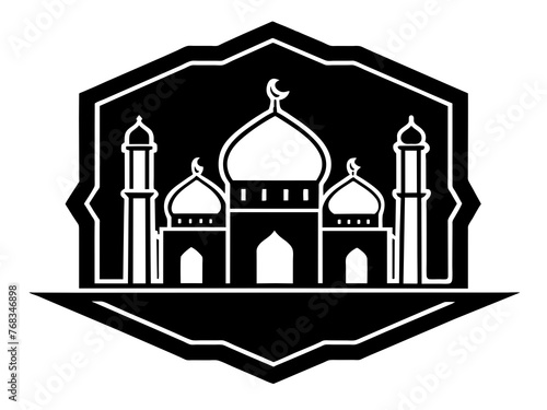 Minimalist vector of a mosque/masjid. Can be used for islamic prayer room symbol.
