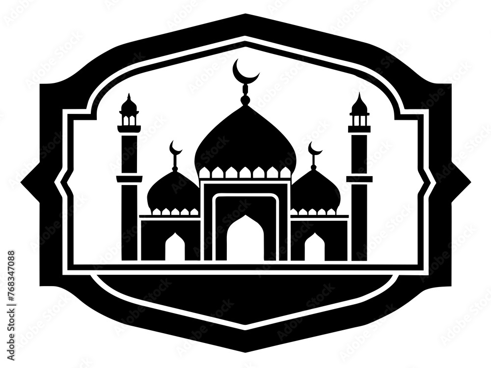 Minimalist vector of a mosque/masjid. Can be used for islamic prayer room symbol. Minimalist vector of a mosque/masjid. Can be used for islamic prayer room symbol.