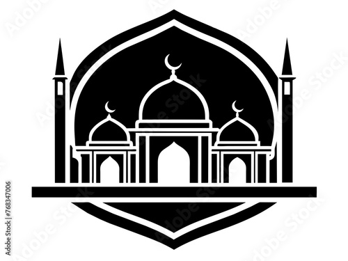 Minimalist vector of a mosque/masjid. Can be used for islamic prayer room symbol.