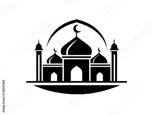 Minimalist vector of a mosque/masjid. Can be used for islamic prayer room symbol.