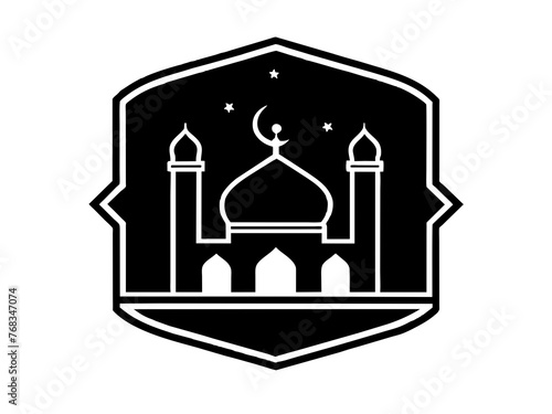 Minimalist vector of a mosque/masjid. Can be used for islamic prayer room symbol.