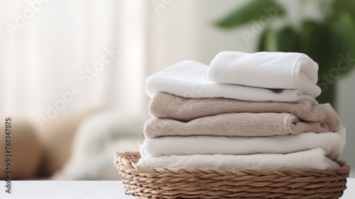 Stack of folded clean towels