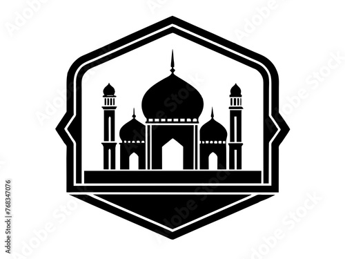 Minimalist vector of a mosque/masjid. Can be used for islamic prayer room symbol.