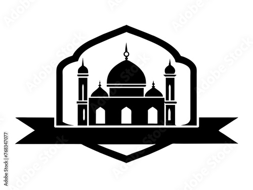Minimalist vector of a mosque/masjid. Can be used for islamic prayer room symbol.