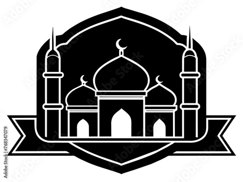 Minimalist vector of a mosque/masjid. Can be used for islamic prayer room symbol.