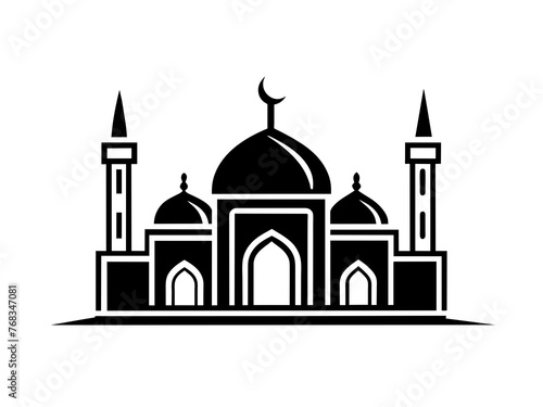 Minimalist vector of a mosque/masjid. Can be used for islamic prayer room symbol.