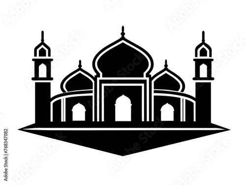 Minimalist vector of a mosque/masjid. Can be used for islamic prayer room symbol.