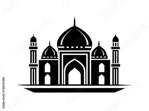 Minimalist vector of a mosque/masjid. Can be used for islamic prayer room symbol.
