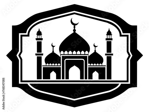 Minimalist vector of a mosque/masjid. Can be used for islamic prayer room symbol.