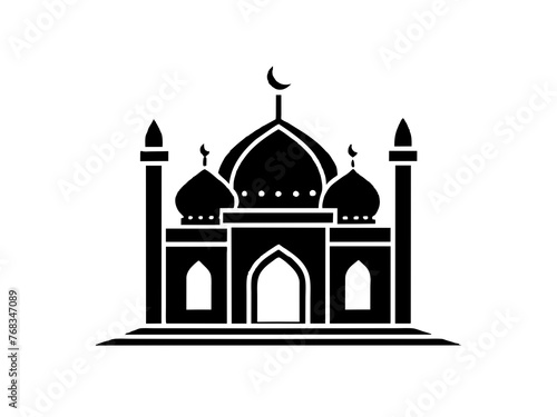 Minimalist vector of a mosque/masjid. Can be used for islamic prayer room symbol.