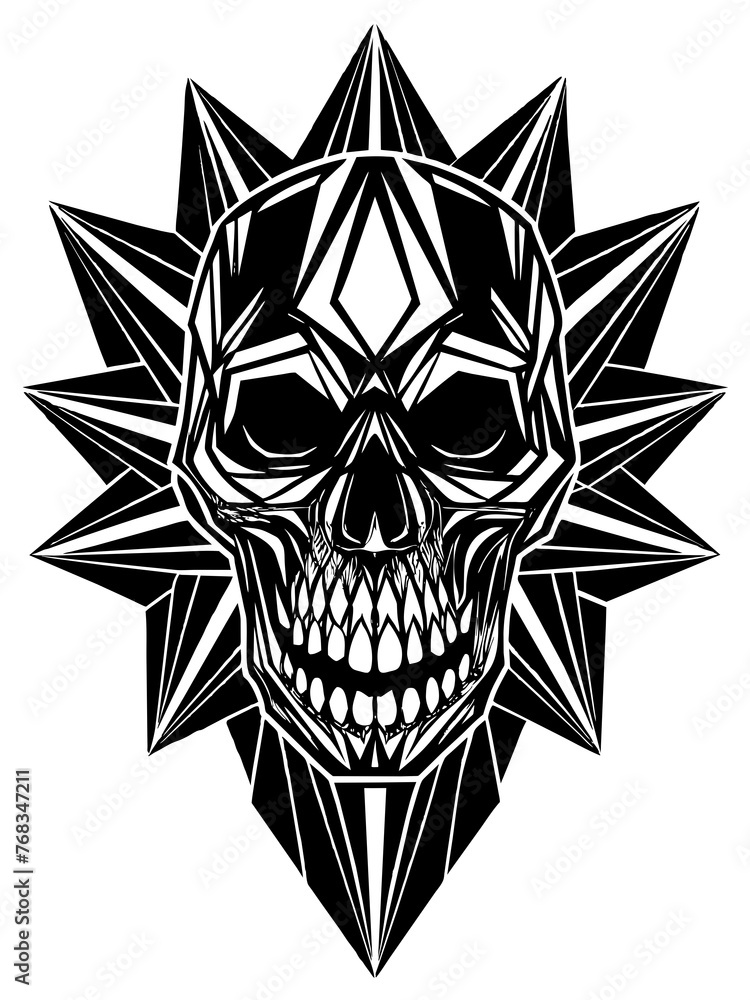 Hard rock metal skull with horns. Hard rock metal skull with horns.