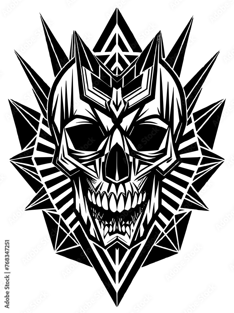 Hard rock metal skull with horns. Hard rock metal skull with horns.
