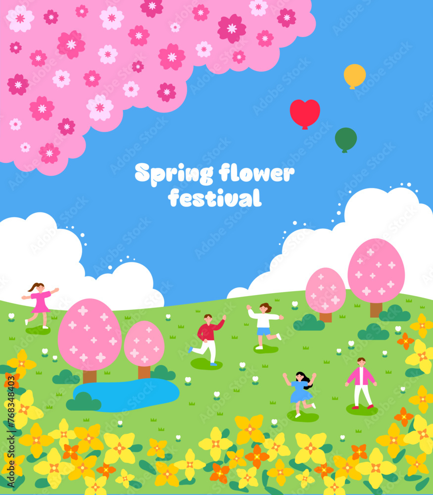 Spring Festival Flower Rose Cherry Blossom Hydrangea Canola Flower Picnic Date Outing Healing