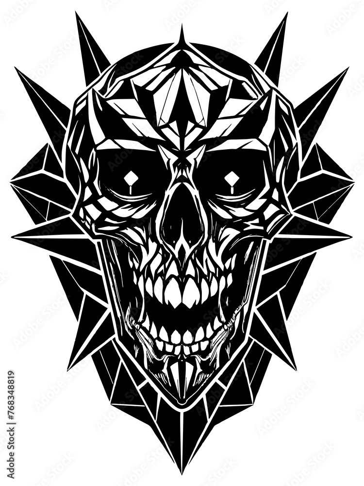 Hard rock metal skull with horns. Hard rock metal skull with horns.