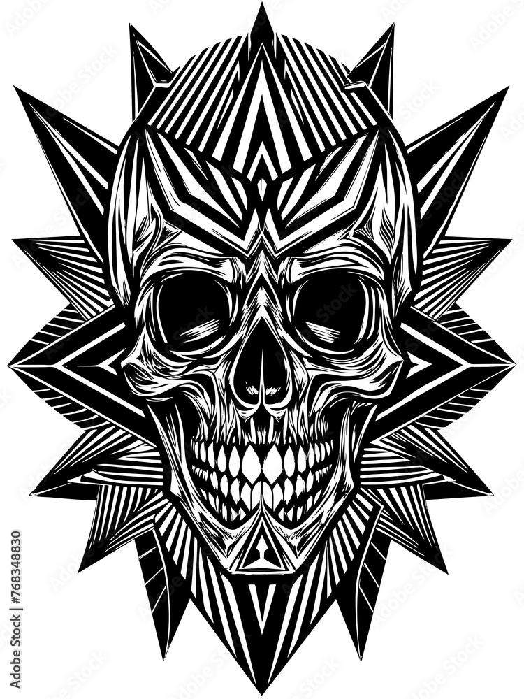 Hard rock metal skull with horns. Hard rock metal skull with horns.