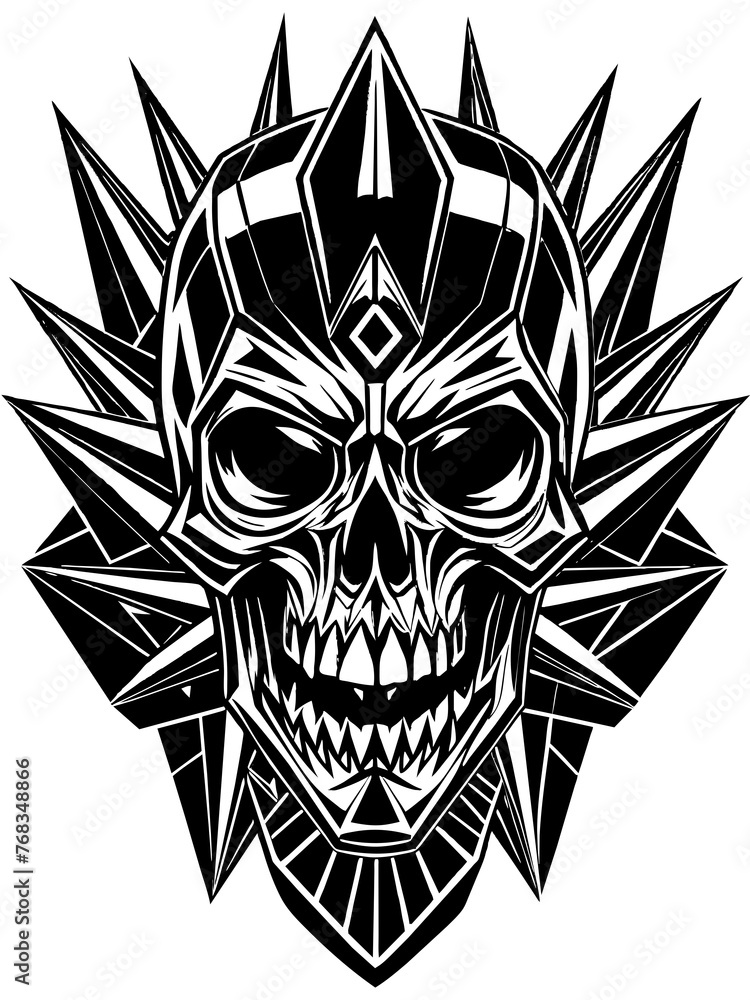 Hard rock metal skull with horns. Hard rock metal skull with horns.