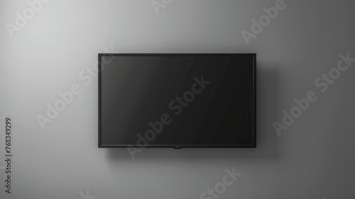 TV flat screen lcd or oled, plasma, realistic illustration, White blank monitor mockup. photo
