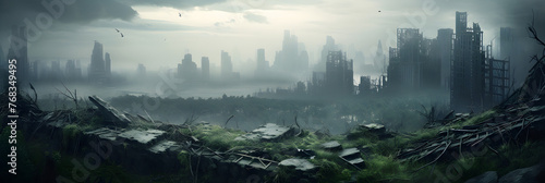 Abandoned Urban Legacy: Nature's Reclaim in Dystopian World