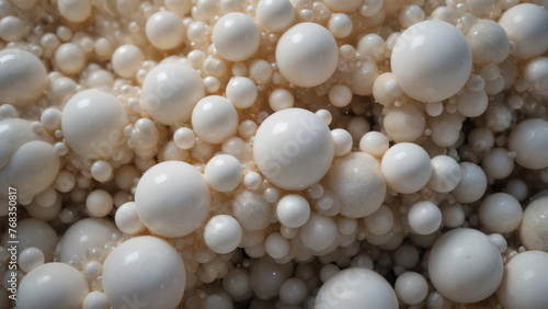 a cluster of pearly white bubbles