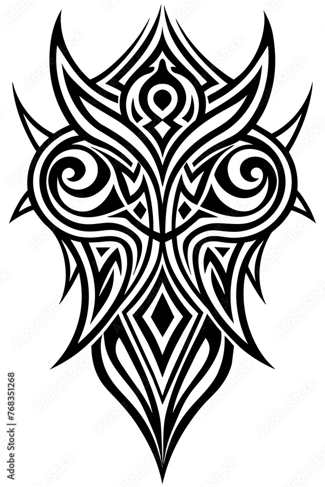 Fototapeta premium Minimalist tribal vector. Black and white color.