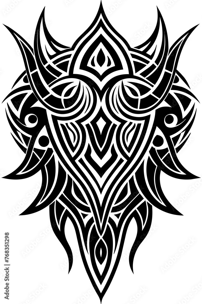 Fototapeta premium Minimalist tribal vector. Black and white color.