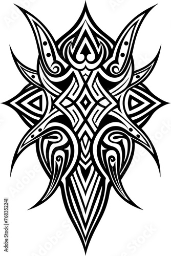 Minimalist tribal vector. Black and white color.