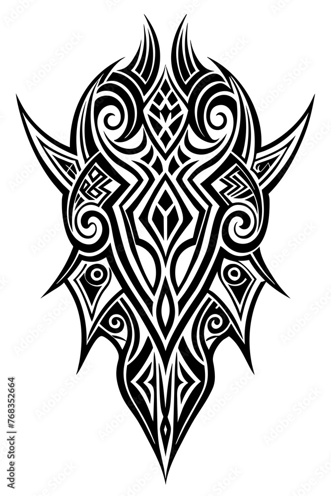 Fototapeta premium Minimalist tribal vector. Black and white color.