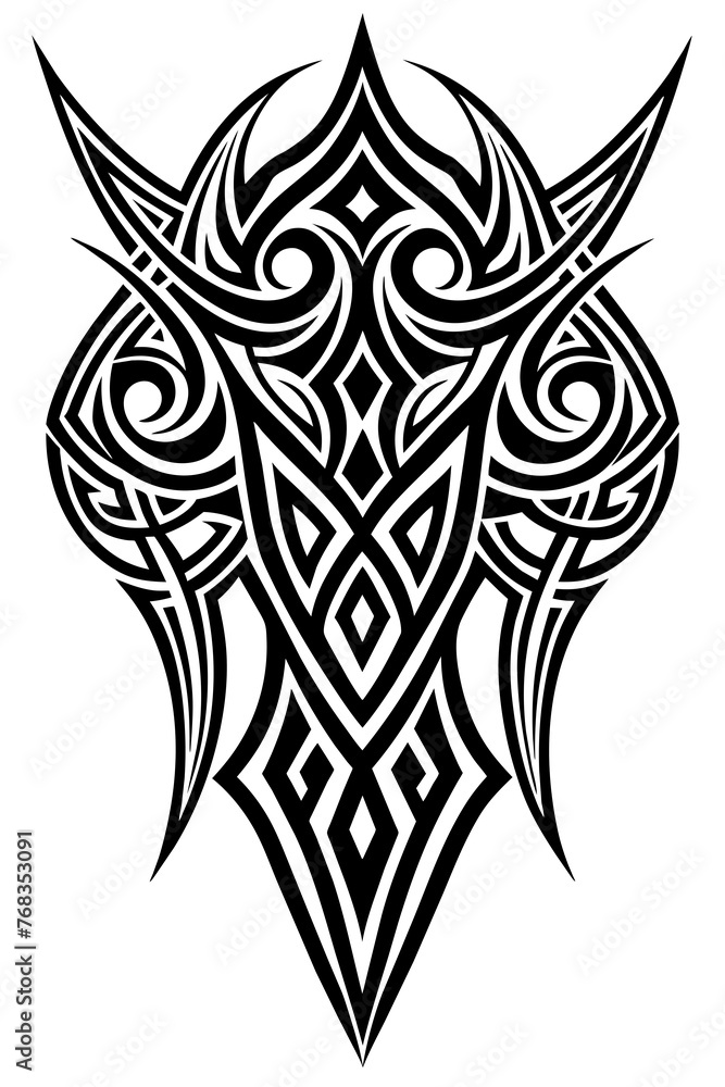 Fototapeta premium Minimalist tribal vector. Black and white color.