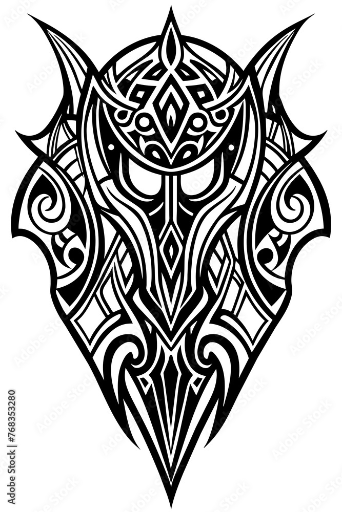 Fototapeta premium Minimalist tribal vector. Black and white color.
