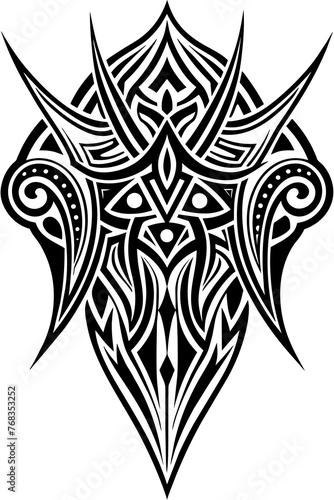 Minimalist tribal vector. Black and white color.