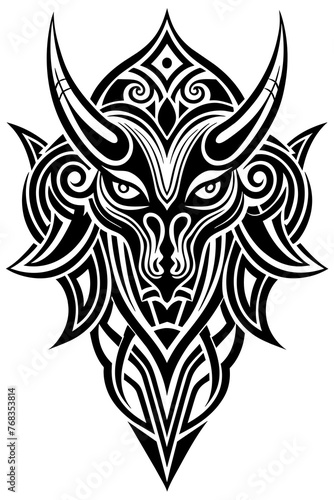 Minimalist tribal vector. Black and white color. © KHF