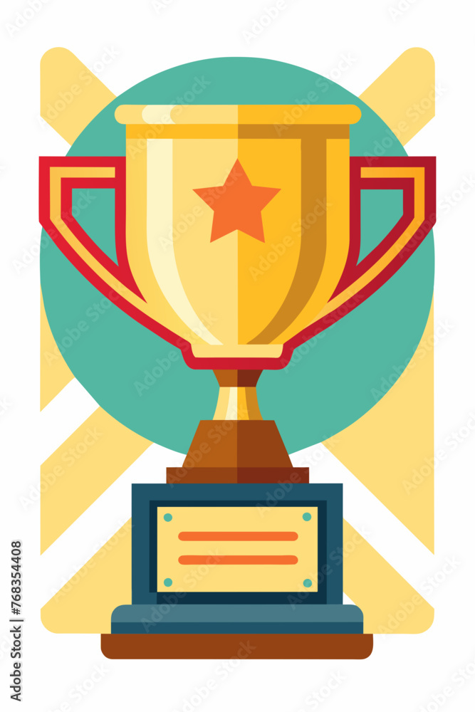 A trophy in minimalist vector style.