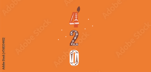 420 Stylish Design with orange backgrpund