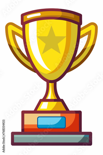 A trophy in minimalist vector style.
