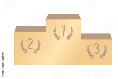 順位がついた表彰台のイラスト　ゴールド