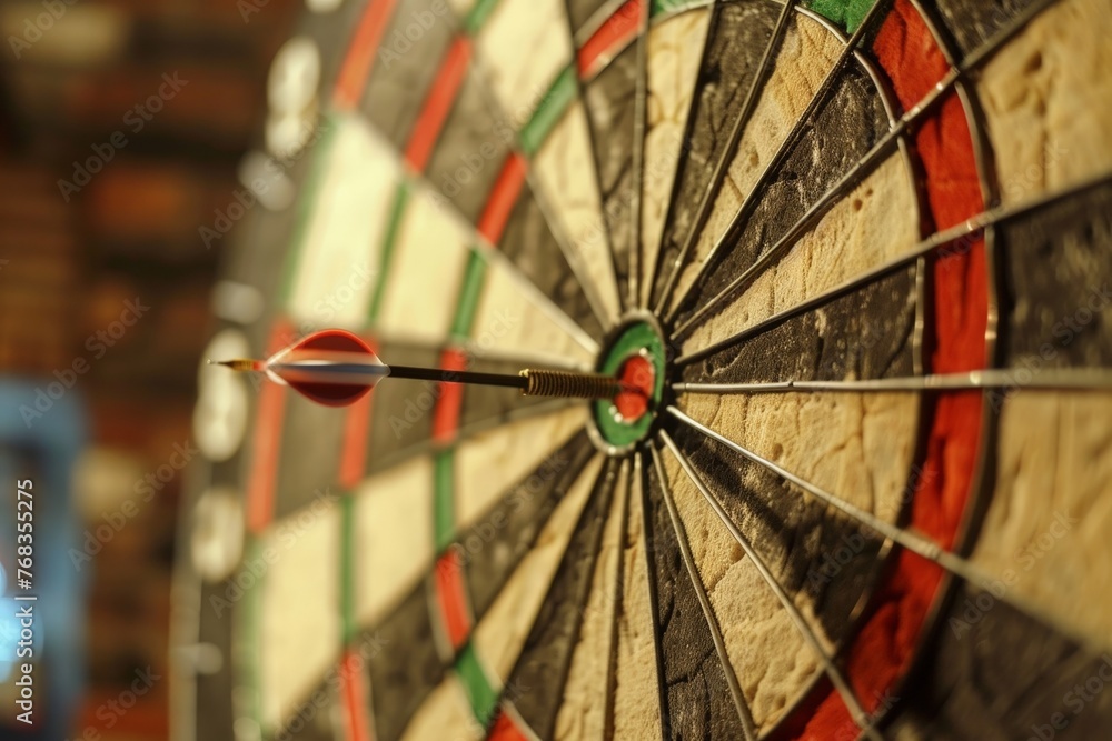 Dart in the center of the target, Dartboard Dart in the center of the target, Dartboard