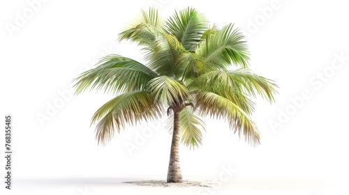 Tropical Paradise: Isolated Palm Tree on White Background