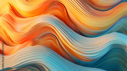 Digital orange blue gradient layered wave abstract graphic poster web page PPT background with generative