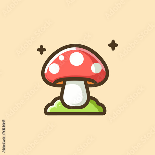 Mushroom Mascot Logo Illustration Chibi is awesome logo, mascot or illustration for your product, company or bussiness