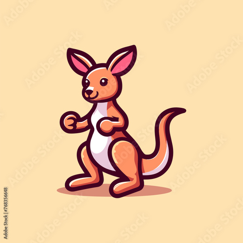 Kangaroo Mascot Logo Illustration Chibi is awesome logo, mascot or illustration for your product, company or bussiness photo