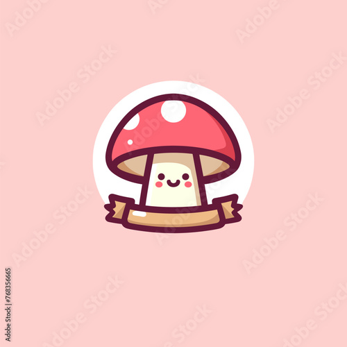 Mushroom Mascot Logo Illustration Chibi is awesome logo, mascot or illustration for your product, company or bussiness